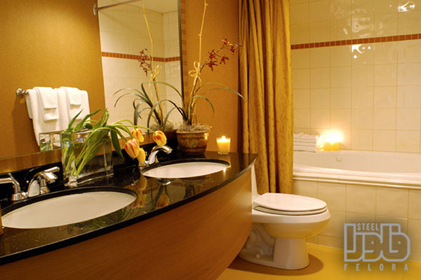 رنگ کاشی دستشویی طلایی
