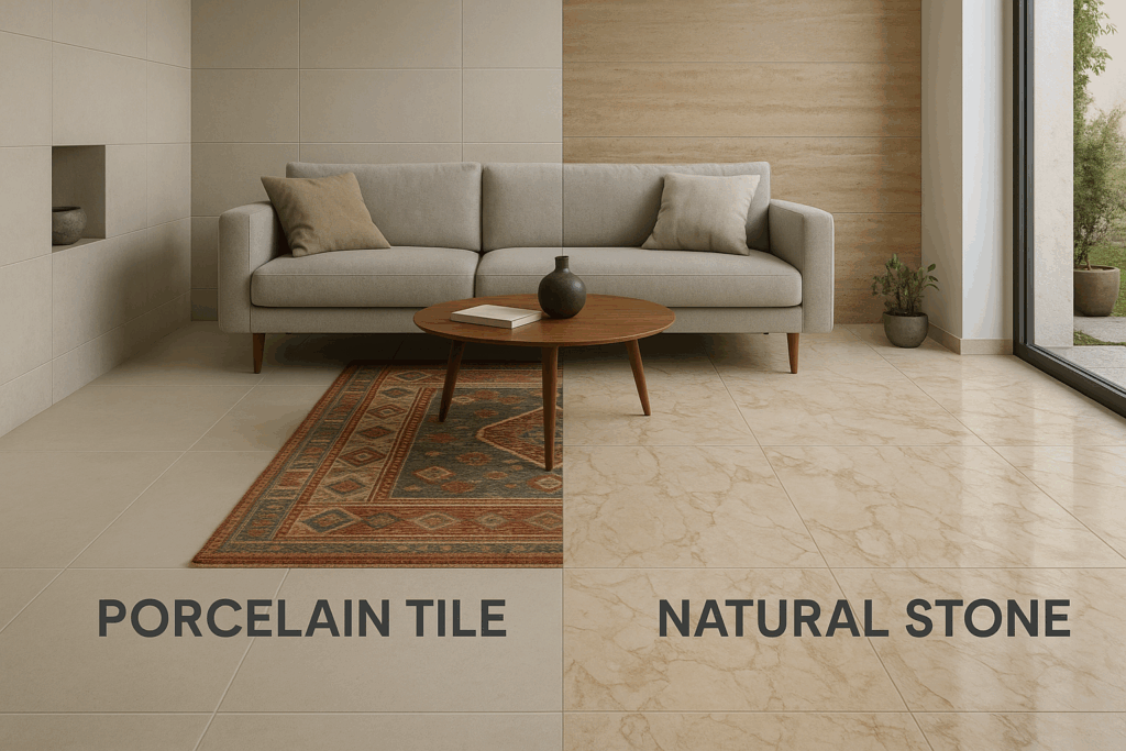 سرامیک یا سنگ طبیعی؟ مقایسه کاربرد و مزایا در کف و دیوار